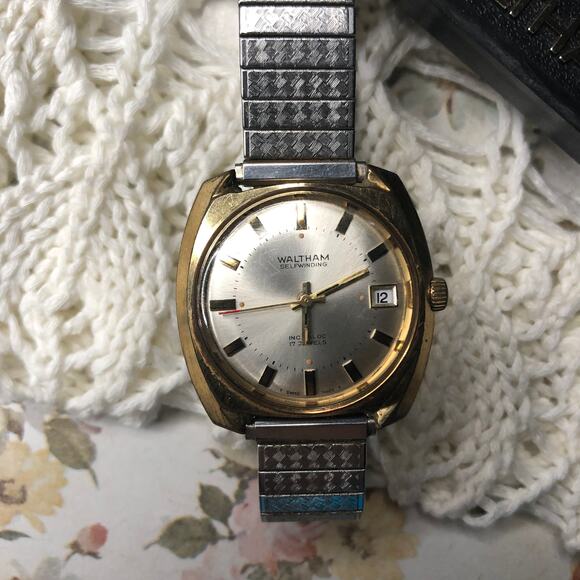 Vintage Mens Waltham Incabloc 17 Jewels Expansion Wrist Watch + Original Box - Picture 11 of 15